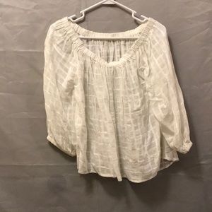 Sheer white off the shoulder shirt